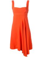 Victoria Beckham Flared Bustier Dress, Women's, Size: 8, Yellow/orange, Viscose/cotton