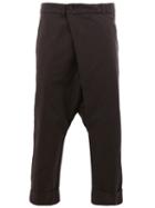 Wooster + Lardini Cropped Drop Crotch Trousers, Men's, Size: 50, Black, Cotton