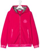 Moncler Kids Fabrix Mix Hooded Jacket - Pink