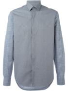 Lanvin Contrasting Sleeve Shirt, Men's, Size: 41, Blue, Cotton
