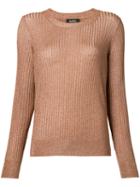 A.p.c. - Metallic Rib Jumper - Women - Viscose/metallized Polyester - L, Brown, Viscose/metallized Polyester