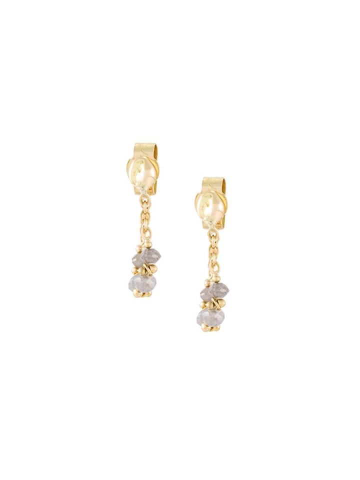 Natasha Collis Grey Diamond Drop Stud Earrings