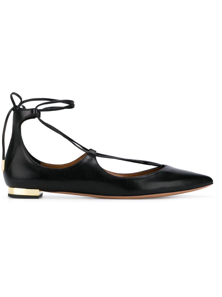 Aquazzura Black Christie Ballet Flats