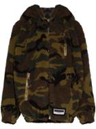 Miu Miu Fleece Hooded Camouflage Jacket - Multicolour