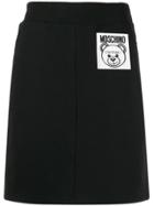 Moschino Logo Patch Pencil Skirt - Black