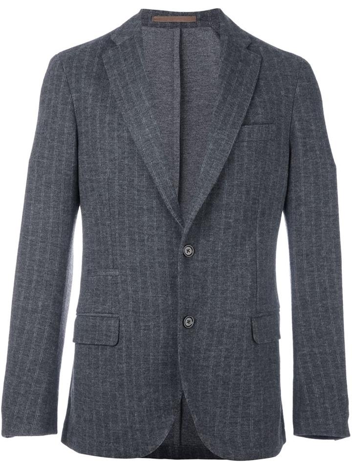 Eleventy Pinstripe Blazer, Men's, Size: 50, Grey, Cotton/acetate/merino/pbt Elite