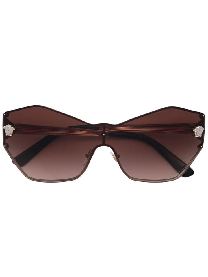Versace Structured Cat Eye Sunglasses - Gold