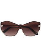 Versace Structured Cat Eye Sunglasses - Gold