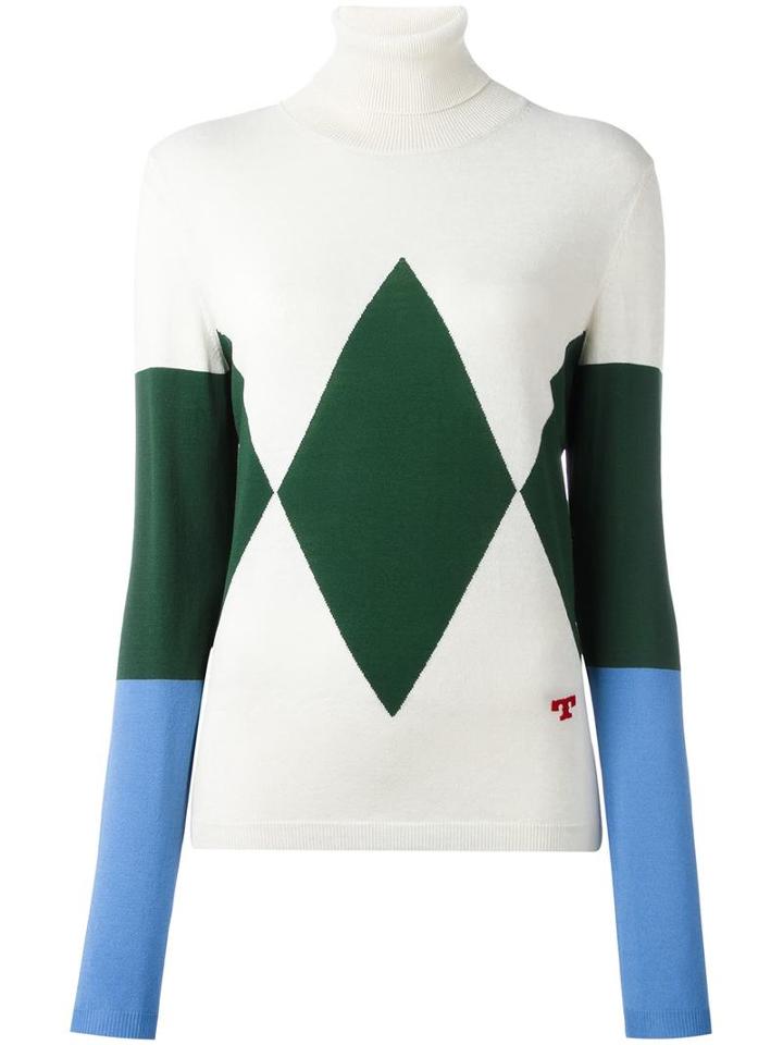 Tory Burch Diamond Pattern Jumper, Women's, Size: Small, White, Viscose/polyamide