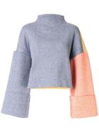 Rejina Pyo Colour Block Boxy Jumper - Blue
