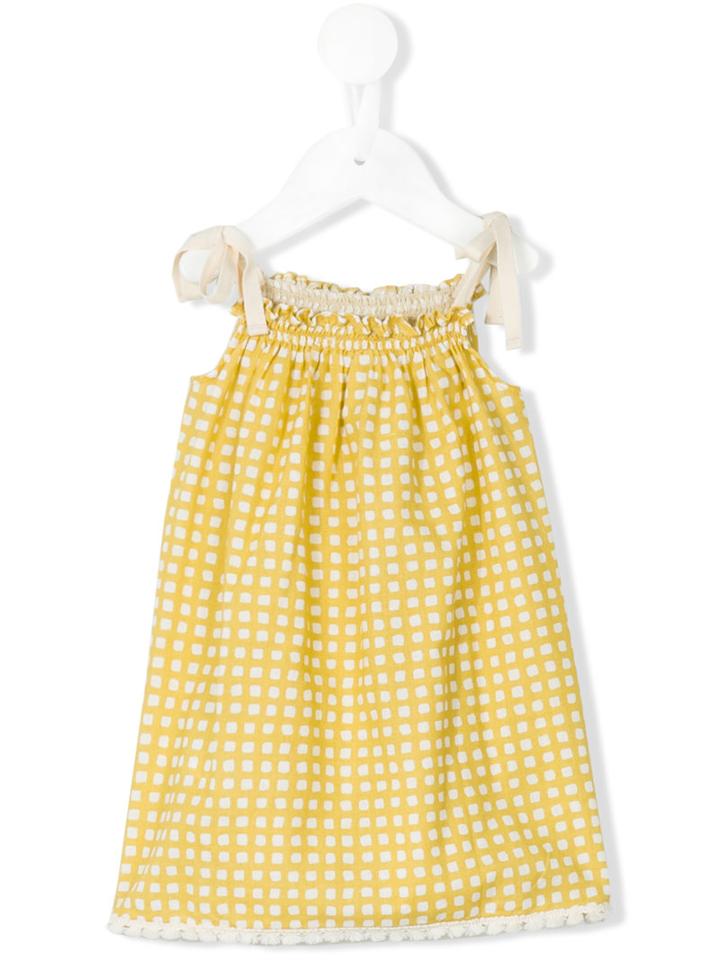 Checked Dress - Kids - Cotton - 18 Mth, Nude/neutrals, Babe And Tess