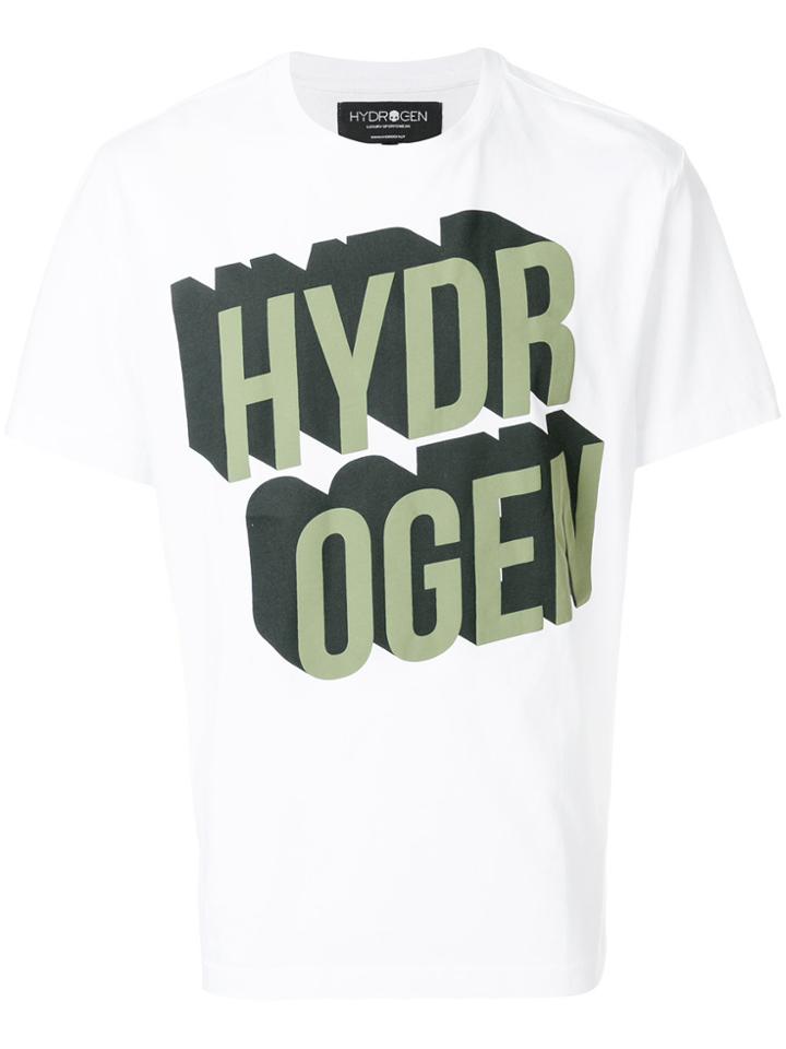 Hydrogen Brand Print T-shirt - White