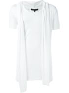 Unconditional Draped Layer T-shirt, Men's, Size: Medium, White, Rayon