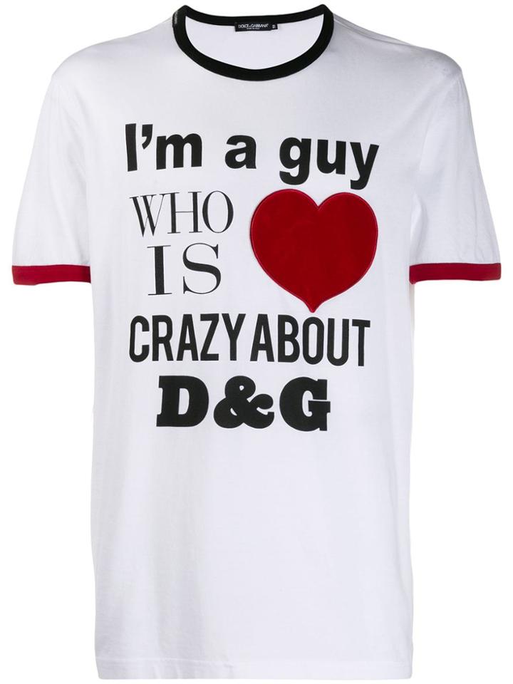 Dolce & Gabbana Printed Heart Patch T-shirt - White