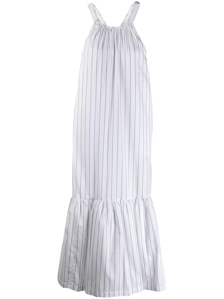 Mumofsix Striped Flared Dress - White