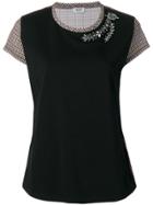Liu Jo Tartan Trim T-shirt - Black