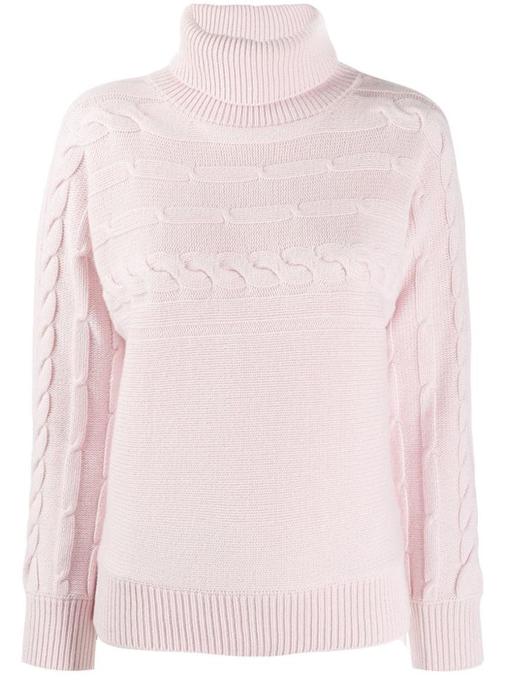 Peserico Cable Knit Turtleneck Jumper - Pink