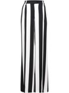 Msgm Striped Wide-legged Trousers, Women's, Size: 40, Black, Viscose