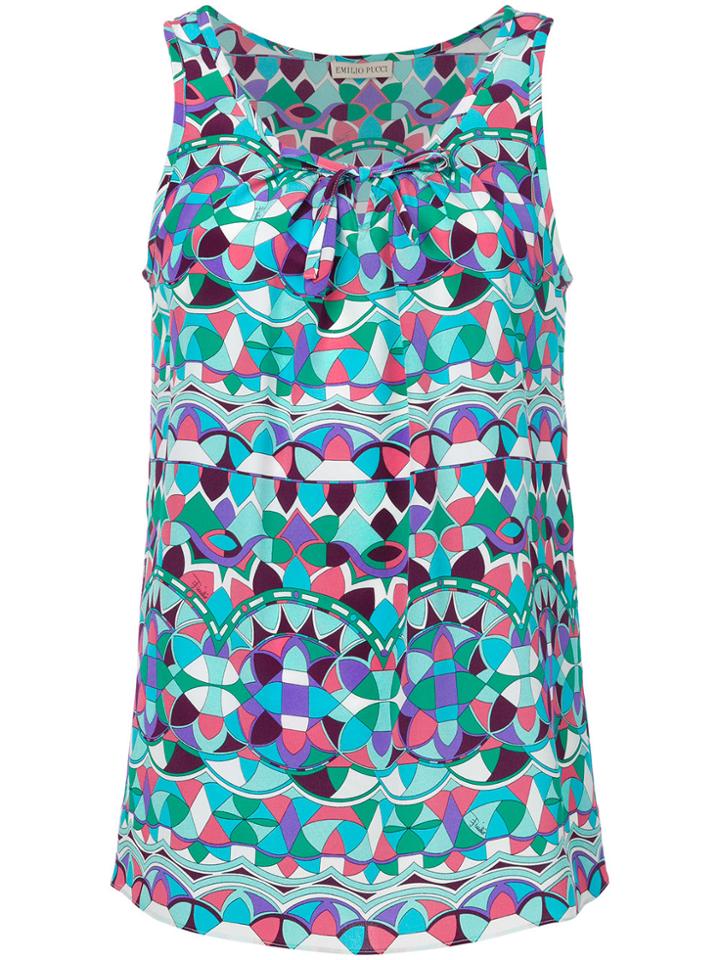 Emilio Pucci Printed Tank Top - Blue