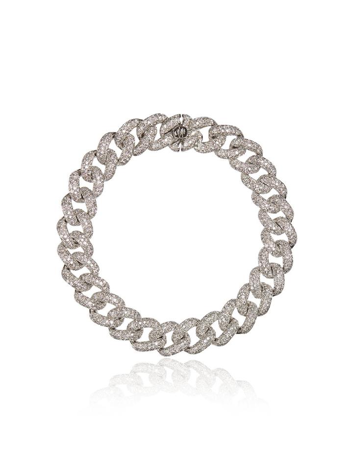 Shay Diamond Baguette Link Bracelet - White
