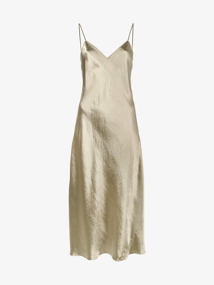Vince V-neck Slip Dress, Women's, Size: Medium, Green, Acetate