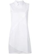 Each X Other Dislocated Buttoning Sleeveless Blouse - White