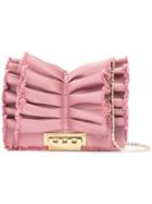 Zac Zac Posen Earthette Ruffle Crossbody Bag - Pink & Purple