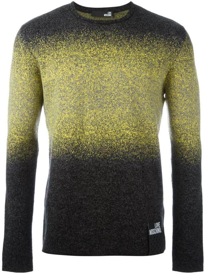 Love Moschino Stripe Detail Jumper, Men's, Size: Medium, White, Virgin Wool