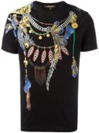 Roberto Cavalli Wing Printed T-shirt, Men's, Size: Large, Black, Cotton