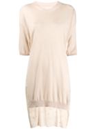 Uma Wang Panelled Colour Block Sweater Dress - Neutrals