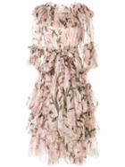 Dolce & Gabbana Layered Lilies Dress - Pink