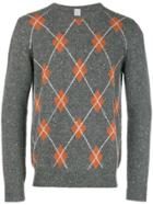 Eleventy Cashmere Argyle Pattern Sweater - Grey