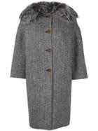 Ermanno Scervino Cropped Sleeve Coat - Black