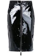 Tufi Duek Patent Leather Skirt - Black