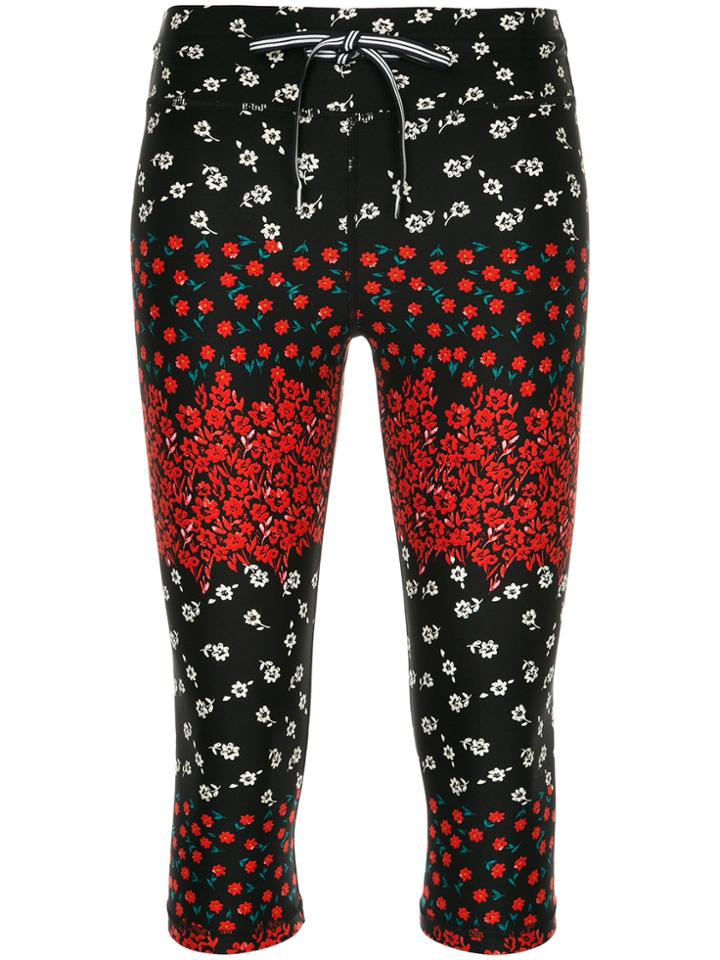 The Upside Floral Print Capri Leggings - Black