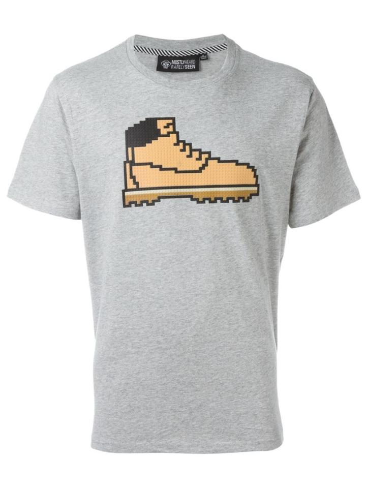 Mostly Heard Rarely Seen Boot Patch T-shirt, Men's, Size: L, Grey, Cotton