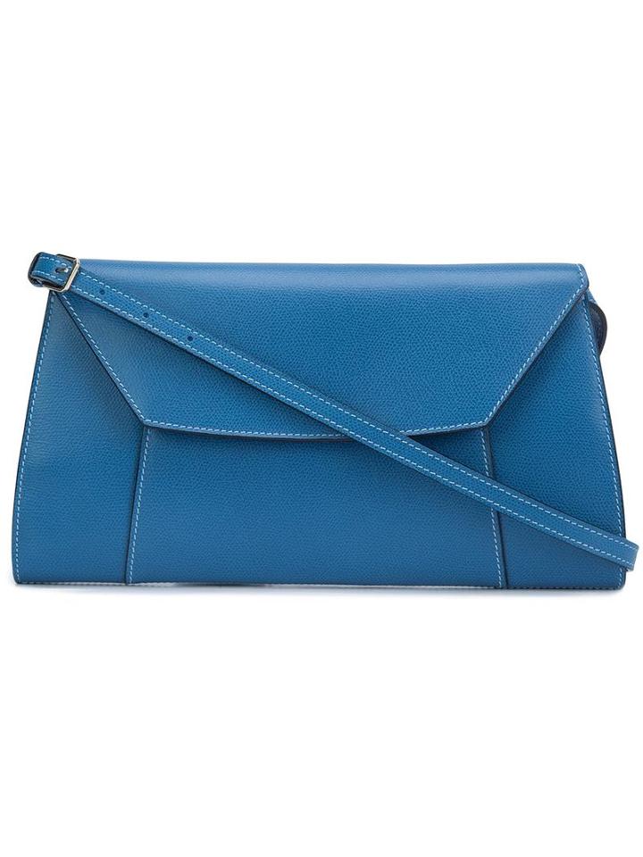 Valextra Trapeze Shoulder Bag, Women's, Blue