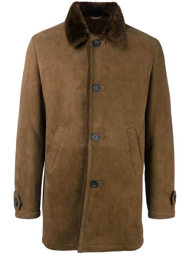 Desa 1972 Shearling Coat, Men's, Size: 50, Brown, Sheep Skin/shearling
