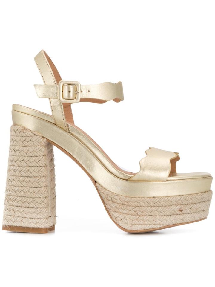 Castañer Chunky Heel Sandals - Gold