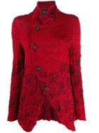 Y's Off-centre Button Cardigan - Red