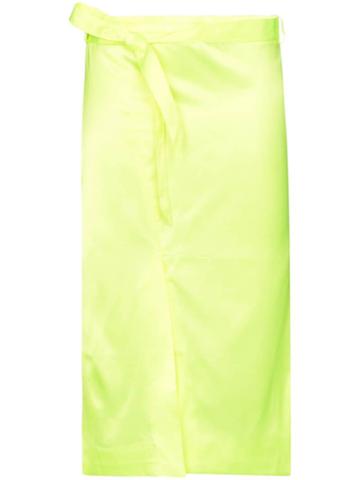 Supriya Lele Belted Satin Midi Skirt - Yellow