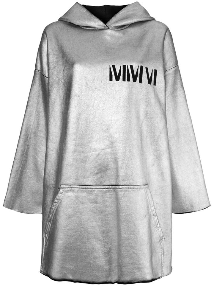 Mm6 Maison Margiela Long Hoodie - Grey