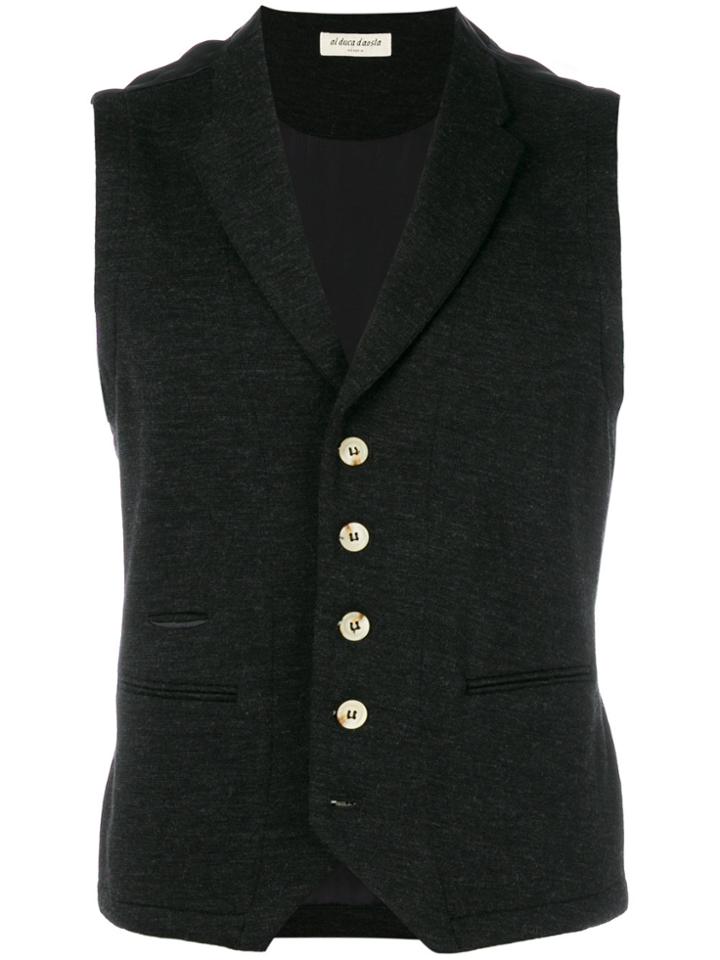 Al Duca D'aosta 1902 Fitted Buttoned Waistcoat - Black
