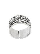 Marcelo Burlon County Of Milan Logo Engraved Wide Ring - Metallic