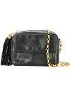 Chanel Pre-owned Fringe Chain Shoulder Bag - Black