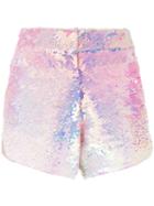 Manish Arora - Ombré Sequinned Shorts - Women - Polyester - 34, Pink/purple, Polyester