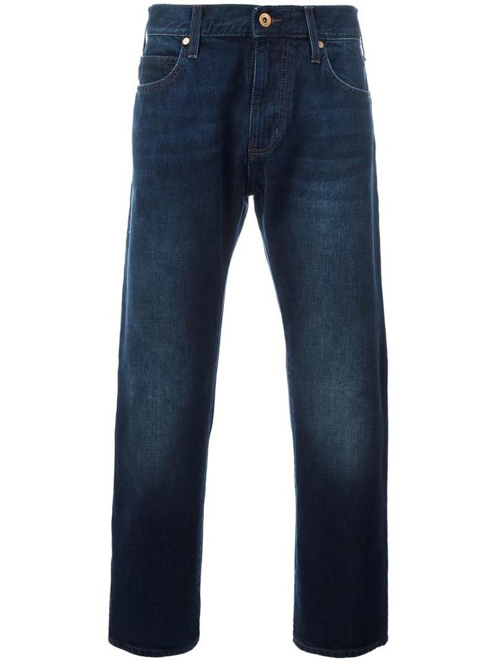 Armani Jeans Five Pocket Straight-leg Jeans, Men's, Size: 36, Blue, Cotton
