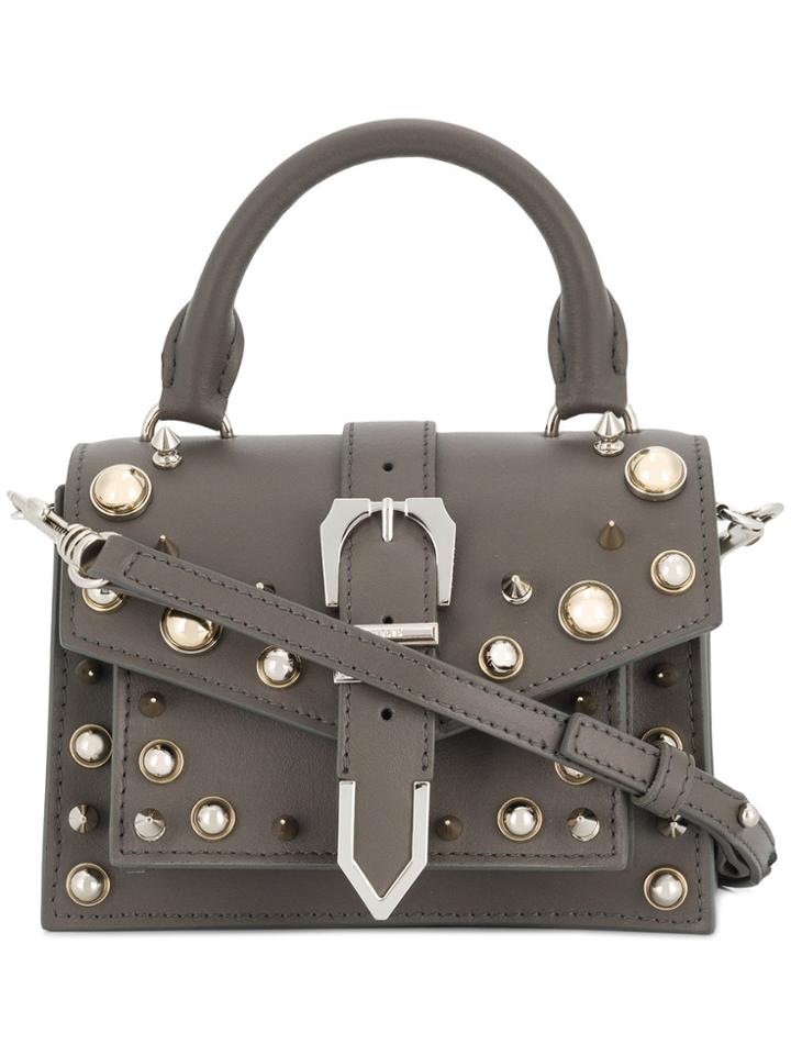 Versus Studded Buckle Strap Satchel - Grey