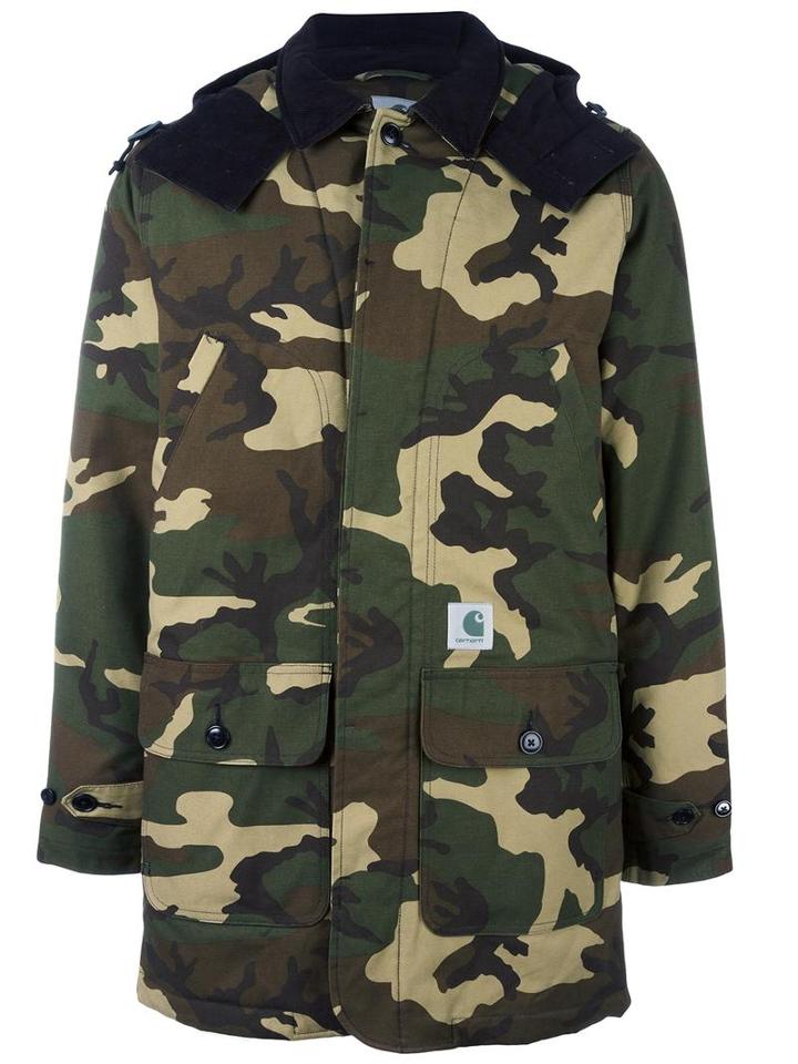 Carhartt Camouflage Print Parka, Men's, Size: Small, Green, Cotton/nylon/polyester