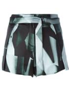 Ann Demeulemeester - Belted Shorts - Women - Silk - 38, Green, Silk